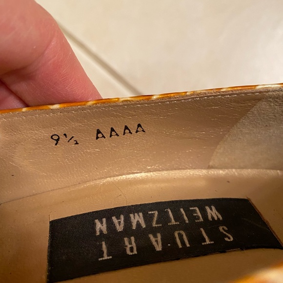 Stuart Weitzman Gold Snake Square Toe Pump - Picture 9 of 10